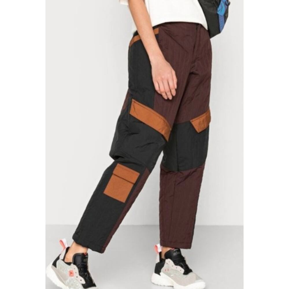 Nike Jordan women's Brown color block Cosy Nylon Utility Pants Size Large